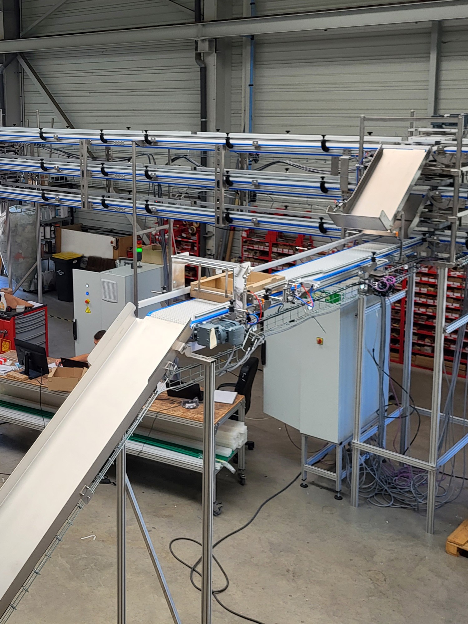 MG Tech case conveying - Transfer to collector and case packing machines