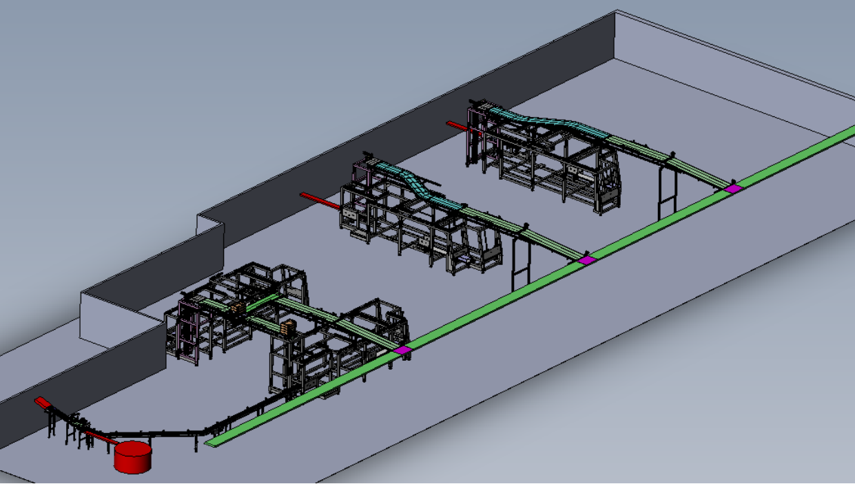 Convoyage aérien de caisses pleines