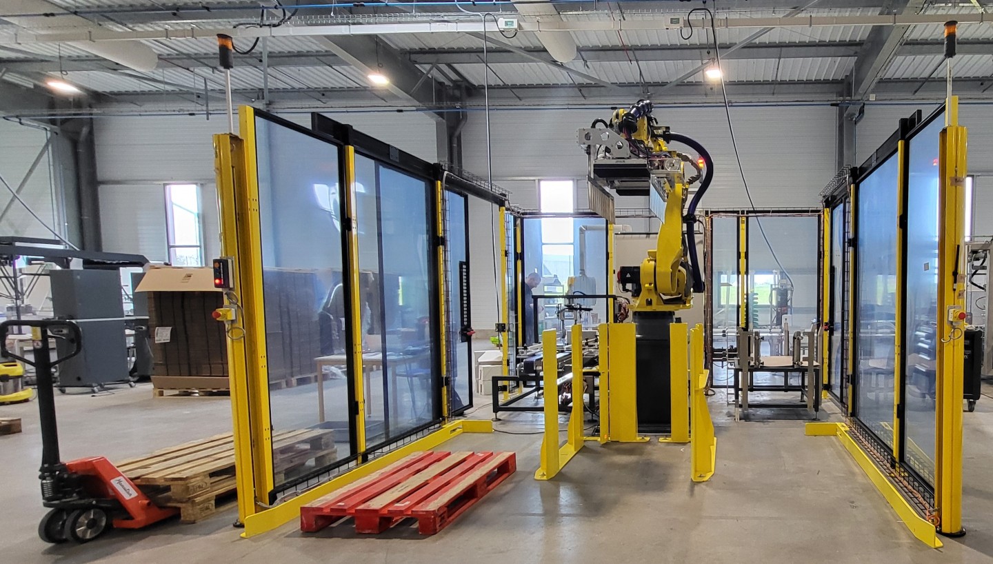 Etude de cas MG Tech - Palettiseur robotisé pour doypacks